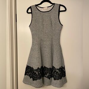 Elegant Black Lace Trim Dress
